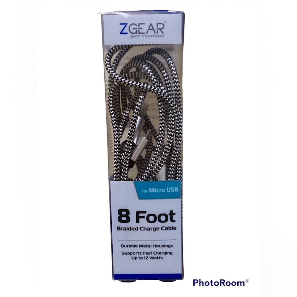 🆕🔥ZGEAR 8”FT BRAIDED CHARGING CABLE FOR MICRO USB NWT&NIB